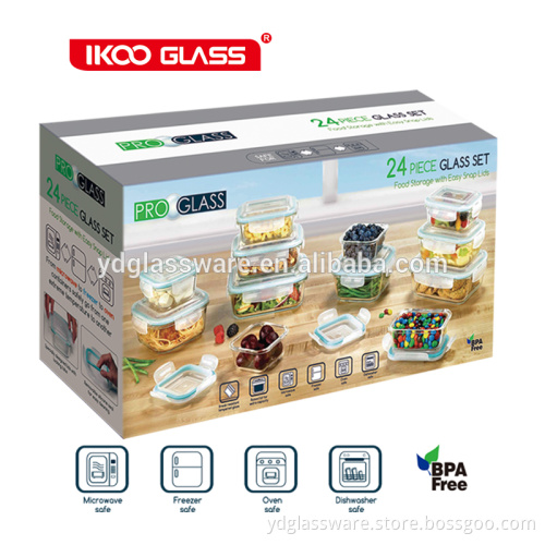glass food container set with gift box